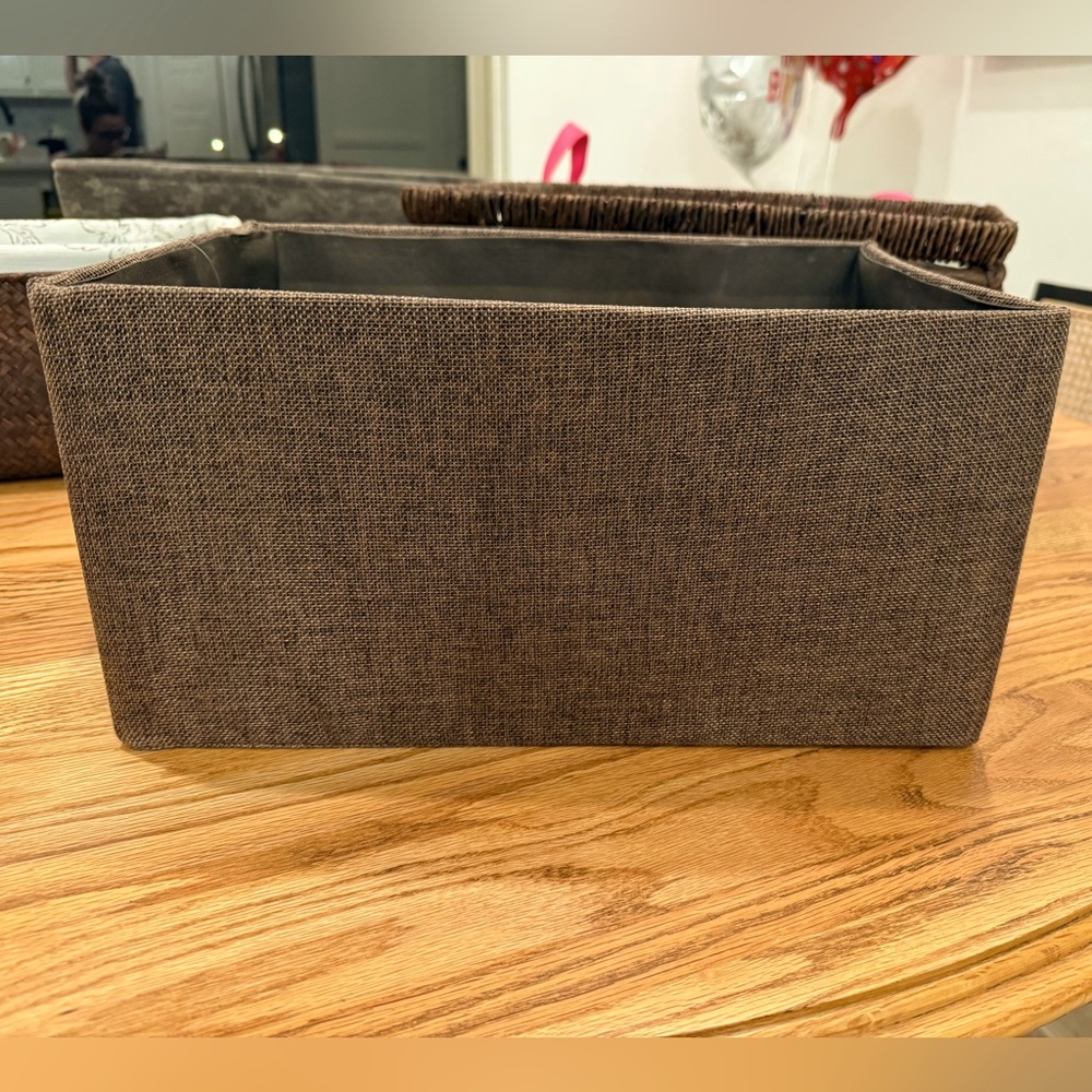 Brown Fabric Storage Bin